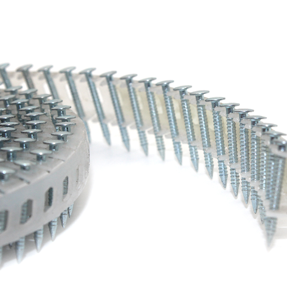 15 Degree Plastic Electro Galvanized Coil Nails 1.8x20mm 