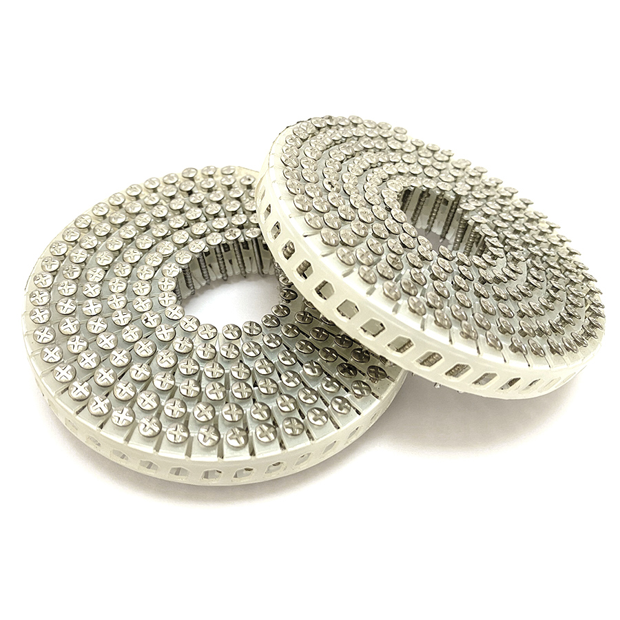 15도 스테인레스 스틸 플라스틱 시트 코일 손톱 링 생크 1.83mm x 16mm 