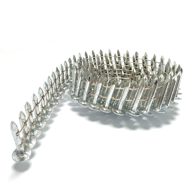 15 degrés 7/8 pouces x .120 Nails de toiture électro galvanisés à tige lisse