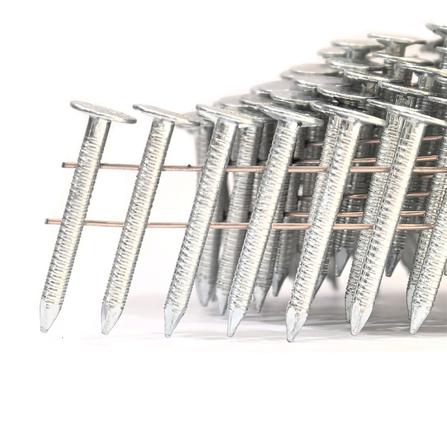 15 grado 1-1/4 pulgada x .120 Anillo Shank galvanizado colated techo uñas .