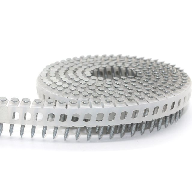 15 Grad Electro verzinkte Plastikblattschütze Spulennägel Ring Shank 1,80 x 22 mm 