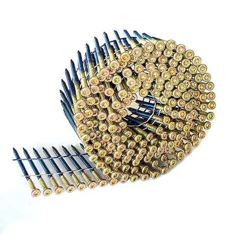 2-1/4 ໃນ. X .113 ໃນ. 15 Degree Wire Coil Torx Head Drive Nail Screws