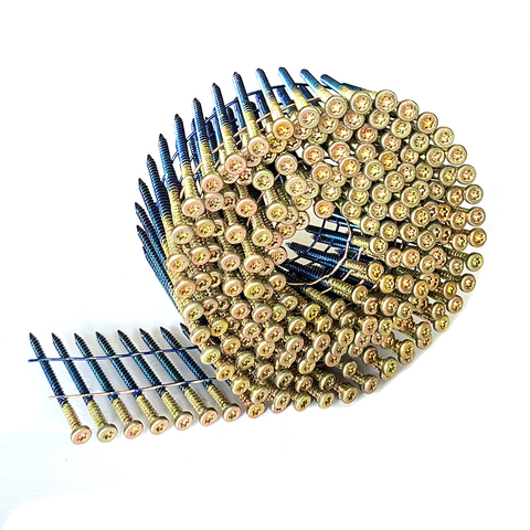 2-1/4 tuumaa. X .113 tuumaa. 15 asteen vaijerikela torx -pääkäyttöinen kynsien ruuvit