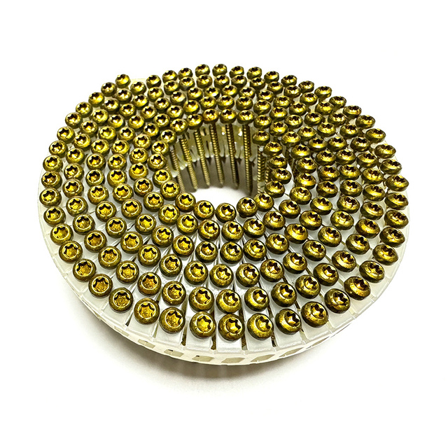 15度亜鉛メッキトロックスヘッドプラスチックシートコイルネイルスクリュー2.1x30mm
