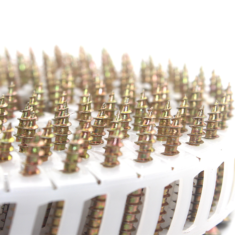 15 درجة ورقة من البلاستيك المجلفن لفائف مسمار المسمار 3.5x30mm