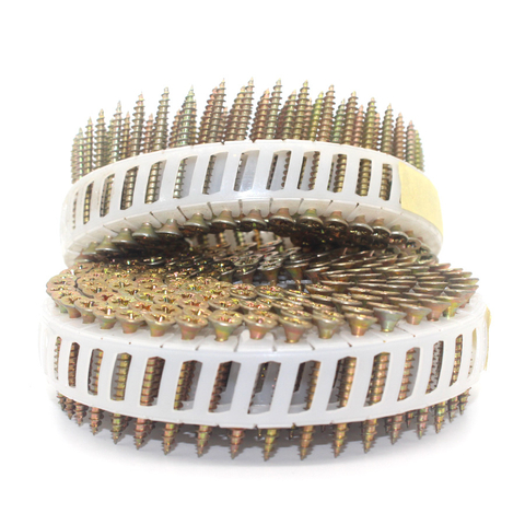 15 Degree Galvanized Plastic Sheet Coil Nail Screw 3.5x30mm