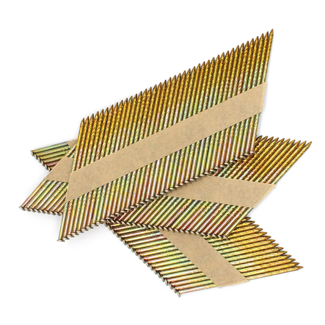 34 grado tornillo galvanizado cinta de papel caña collada uñas de enmarcación .