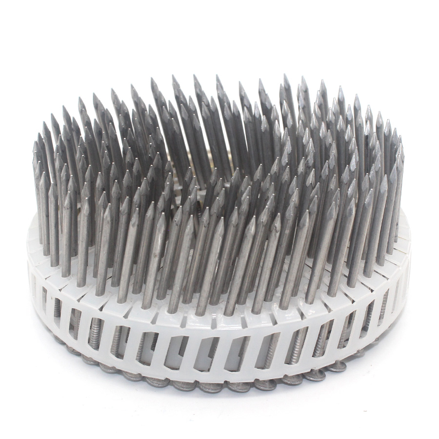 La bobine en plastique en aluminium de 15 degr&eacute;s cloue la tige douce 2.4x50mm 